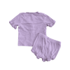 MORI Purple 2-Piece Ruffled Cotton Set 3-6M