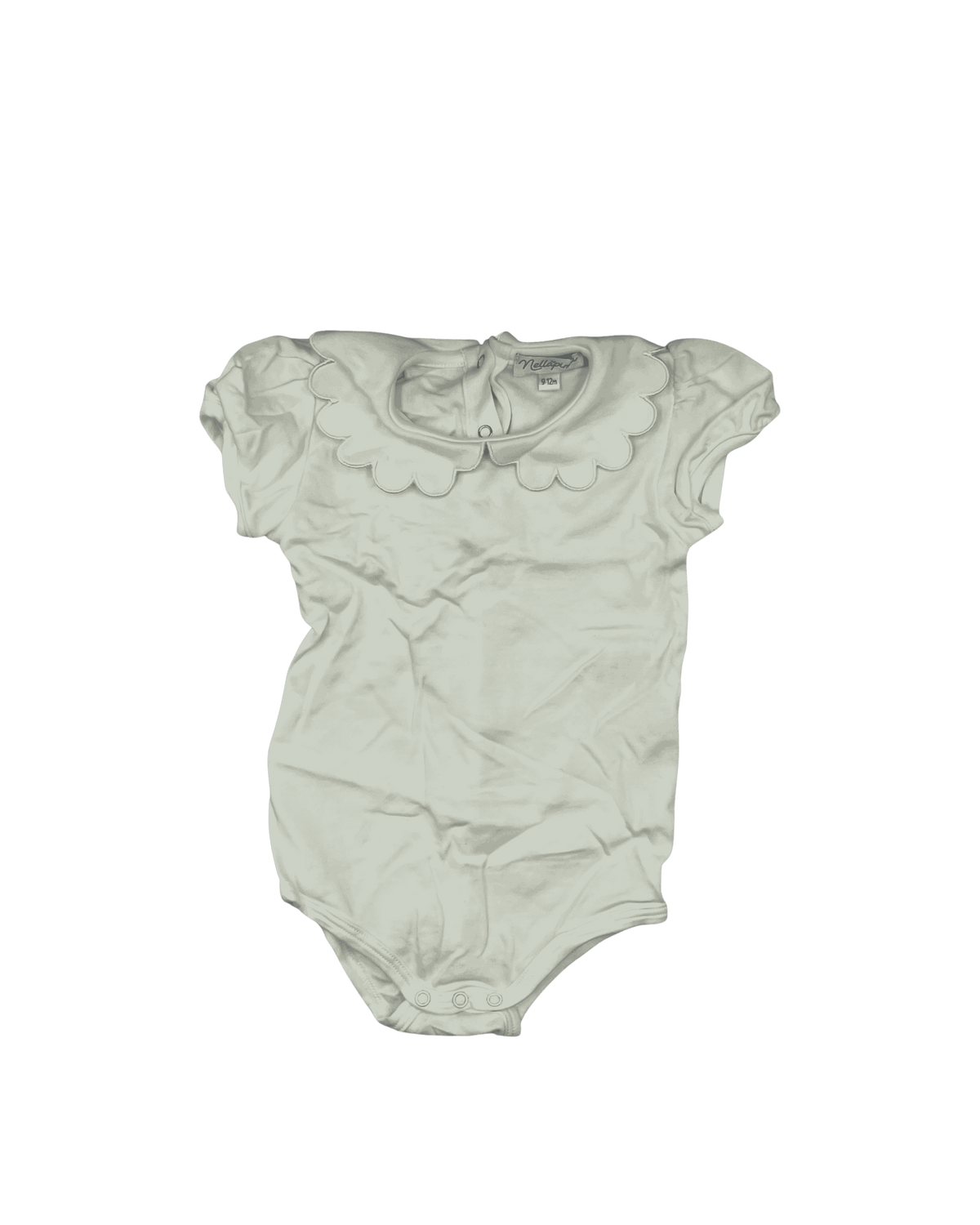 Nellapima White Scalloped Collar Bodysuit 9-12M