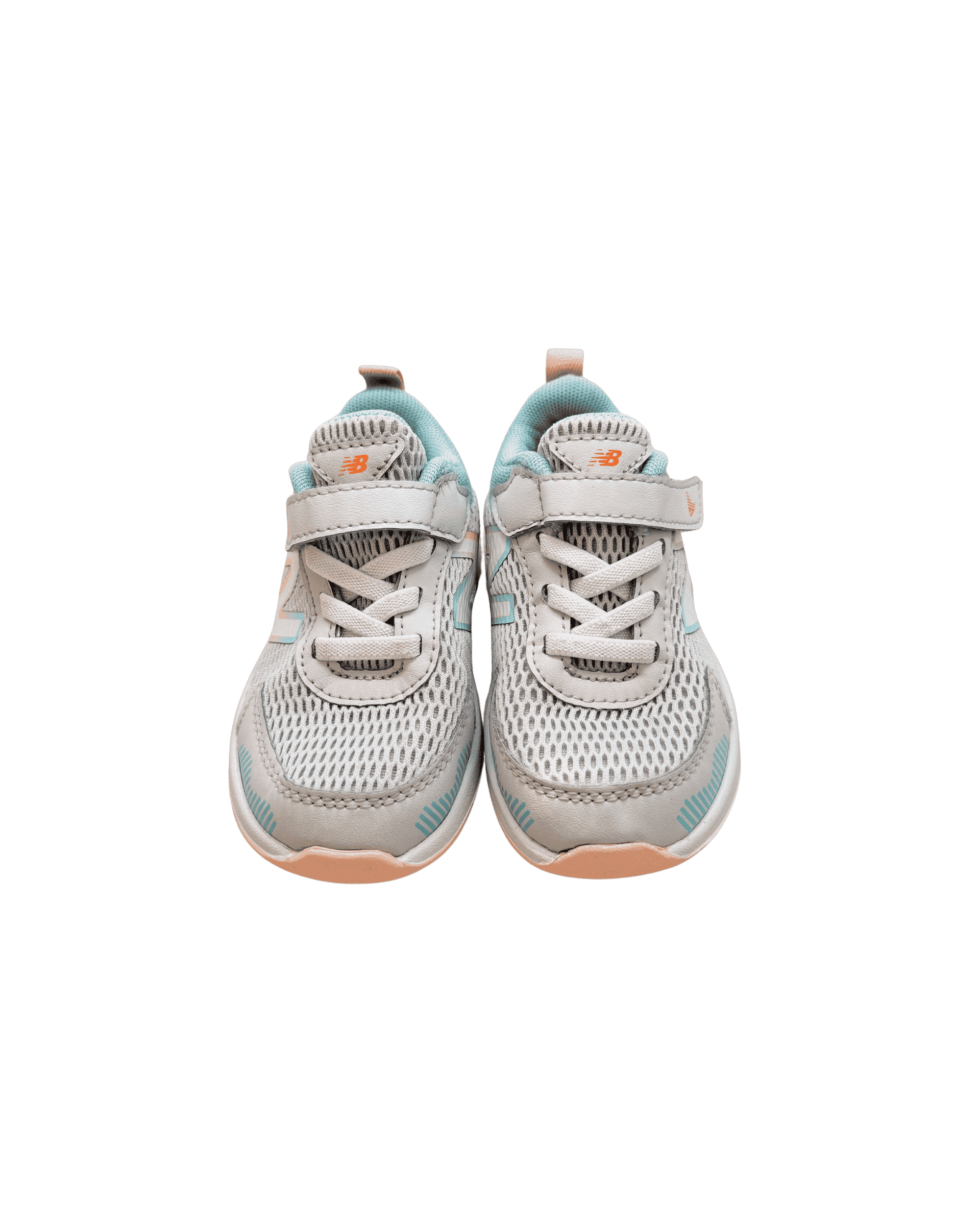 New Balance Blue, Pink, and Grey Velcro Sneaker 3Y (US 7)