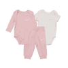 Nike Pink and White 3-Piece Two Onesies and Pink Pants 3M