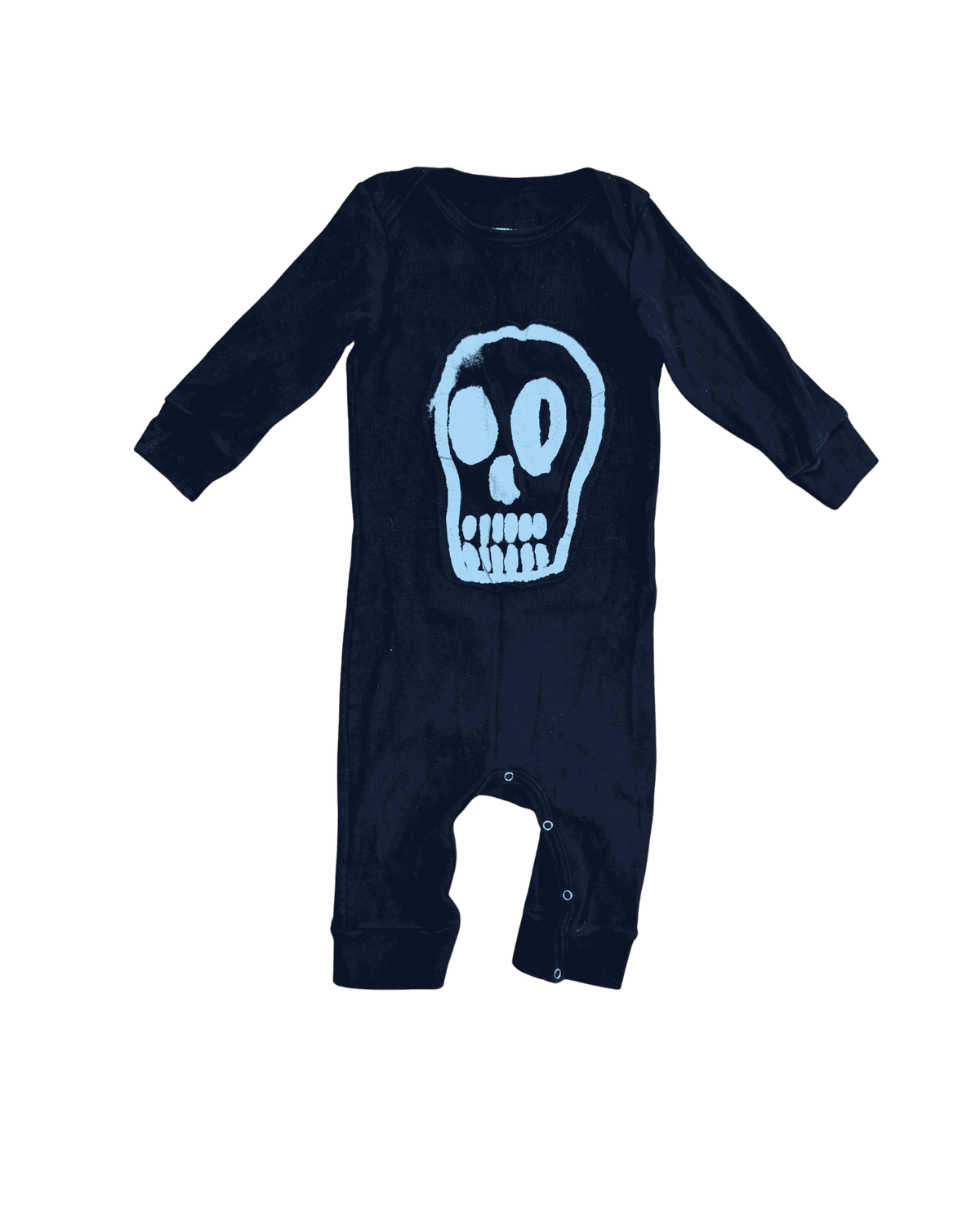 NUNUNU Long-Sleeve Skull Romper 12-18M