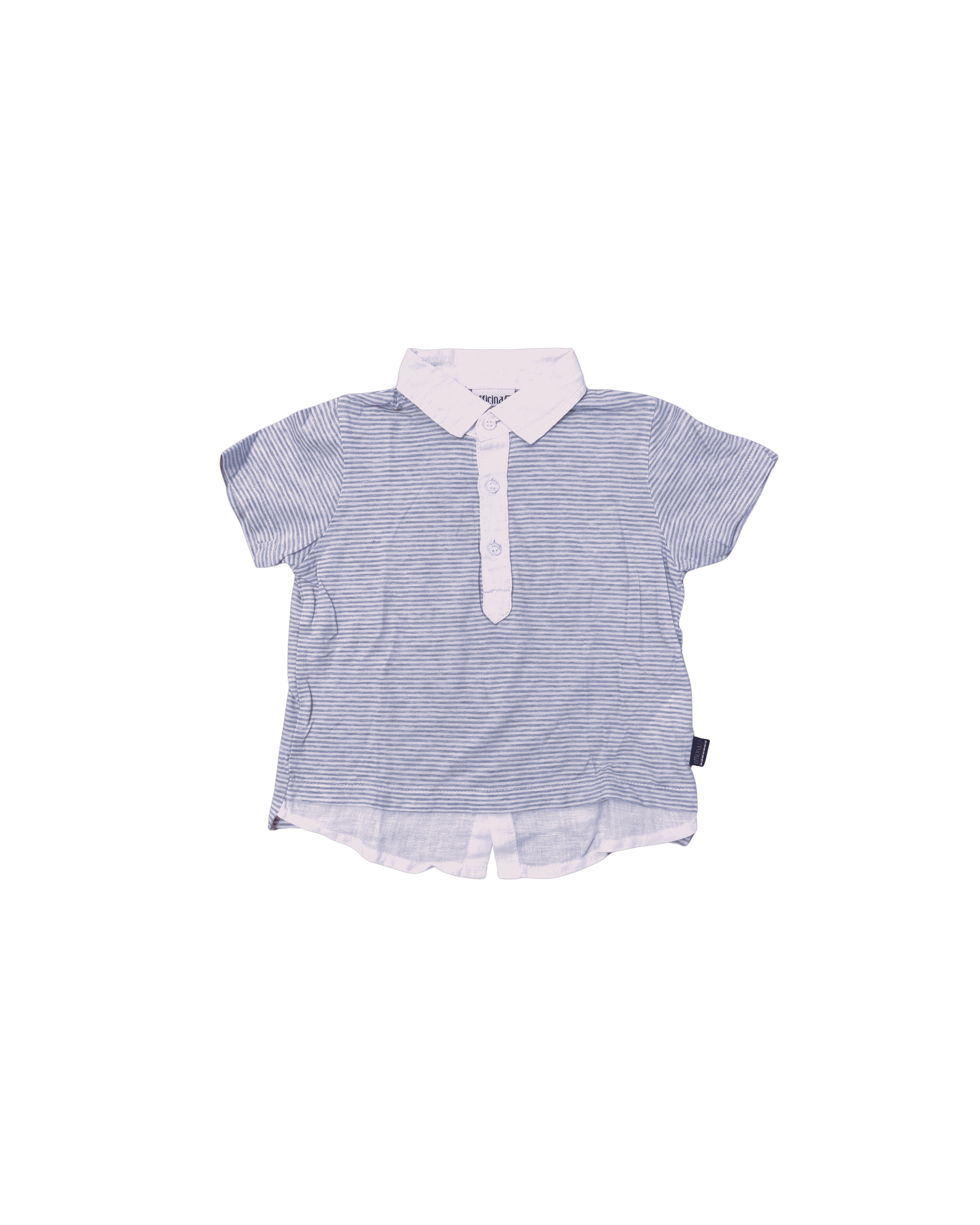 Le Petit Kids Officina Blue Striped Polo 12M