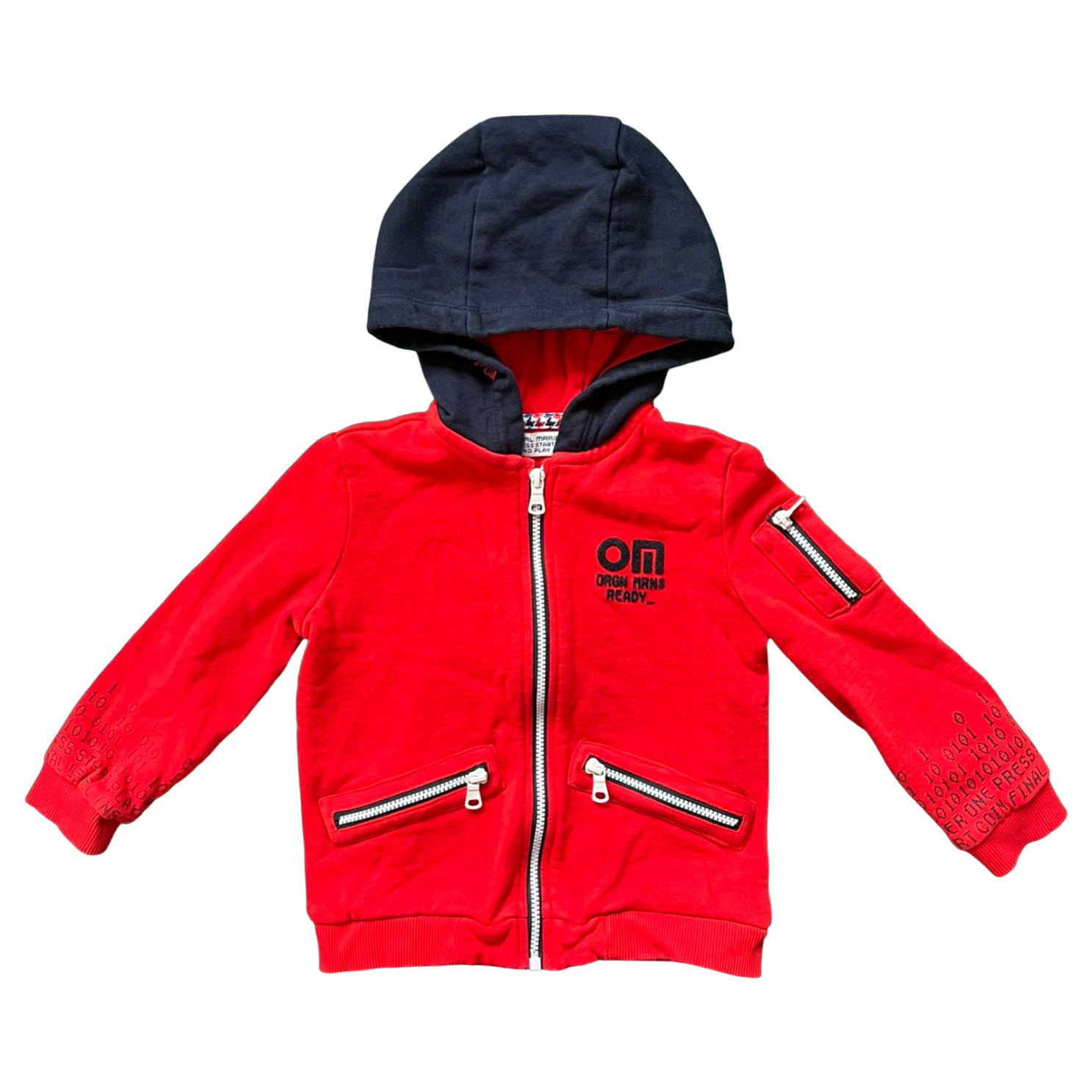 Original Marines Red Zipper Hoodie 18-24M