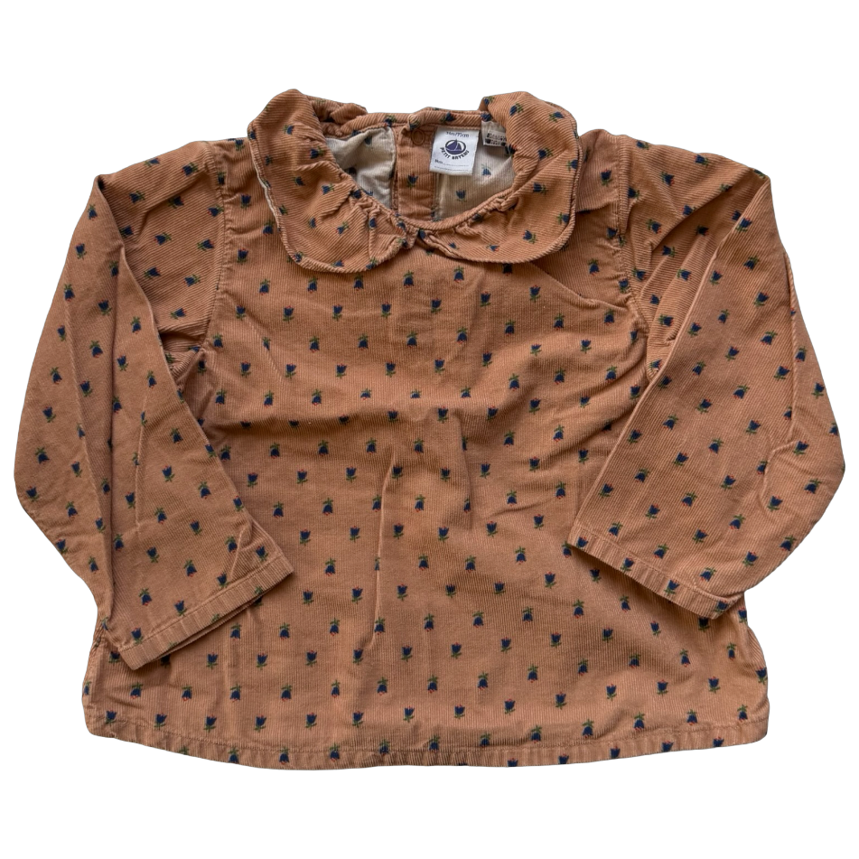 Petit Bateu Cordorouy Blue Tulip Blouse 3Y