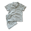 Petite Plume Twill Short Set in Light Blue Gingham 4Y