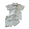 Petite Plume Twill Short Set in Light Blue Gingham 5Y
