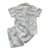 Petite Plume Twill Short Set in Light Blue Gingham 5Y