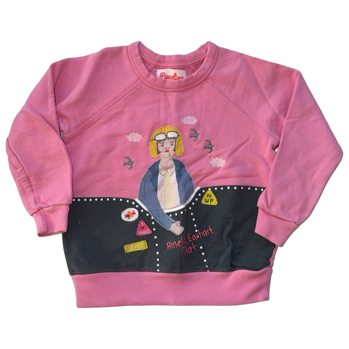 Piccolina Amelia Earhartt Pink Sweatshirt 4Y