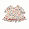 Pink Chicken White Dress with a Butterfly Pattern 6-12M