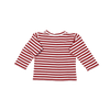 Comme des Garcons Play Kids Red and White Striped Long-Sleeve T-Shirt with a Heart Patch Logo 2T