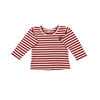 Comme des Garcons Play Kids Red and White Striped Long-Sleeve T-Shirt with a Heart Patch Logo 2T