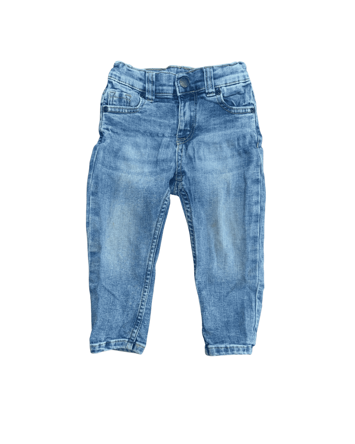 Polarn O. Pyret Light Wash Adjustable Waist Blue Jeans 18-24M