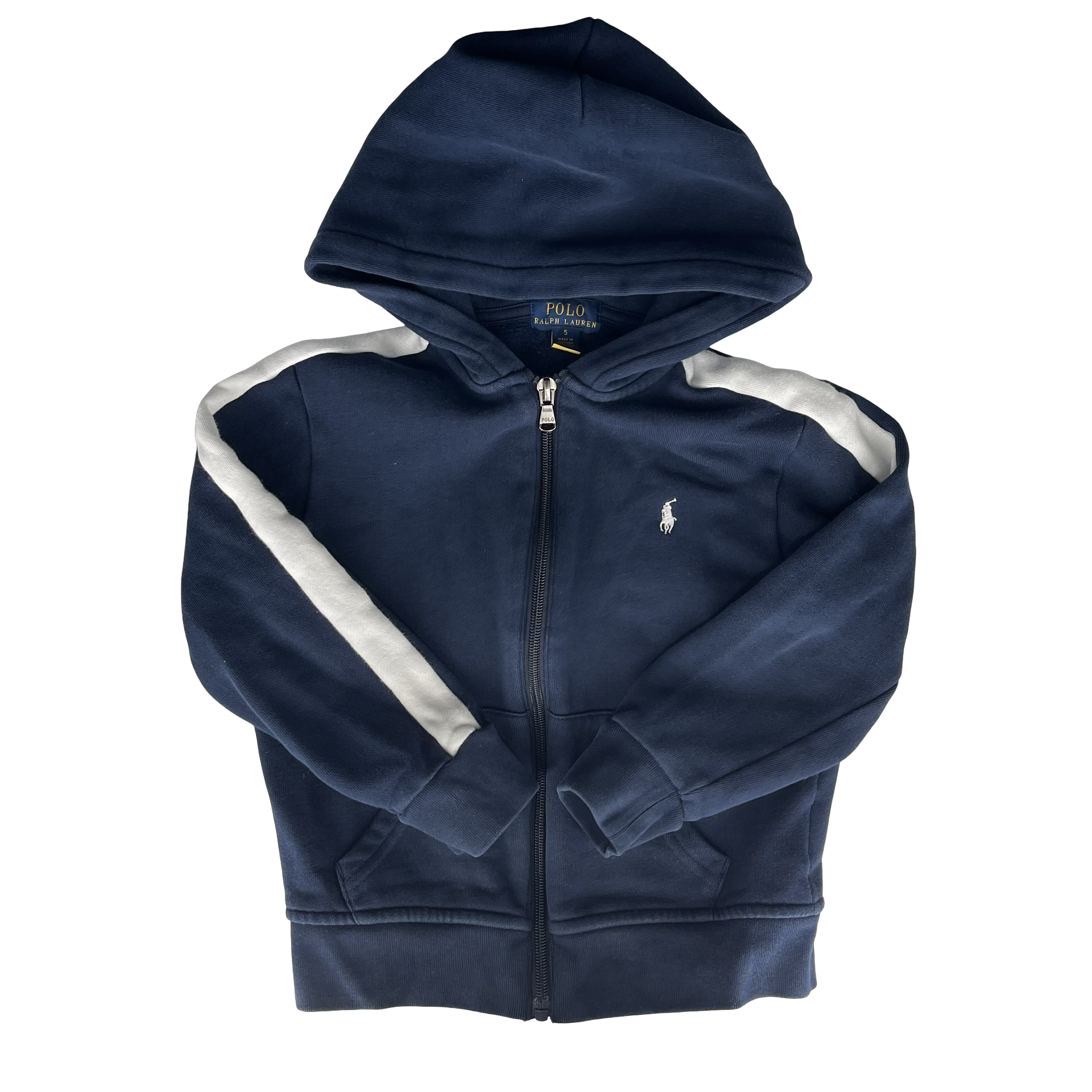 Ralph Lauren Polo Navy and White Zip Up Hoodie 5Y