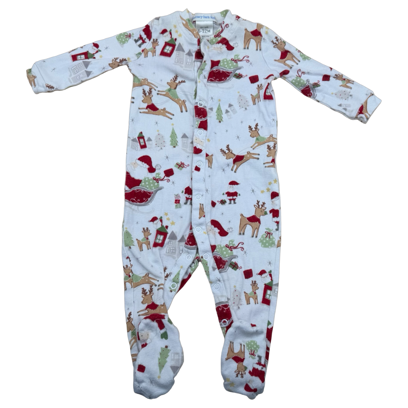 Pottery Barn Kids Reindeer Coverall Footed 6-12M