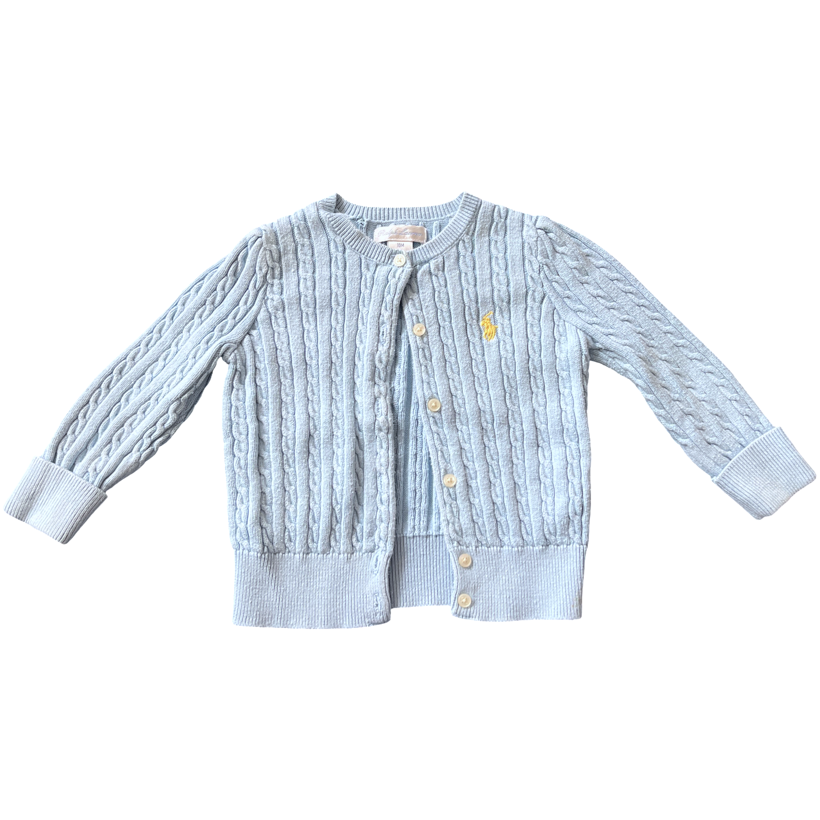 Ralph Lauren Blue Cable Knit Cardigan 18M