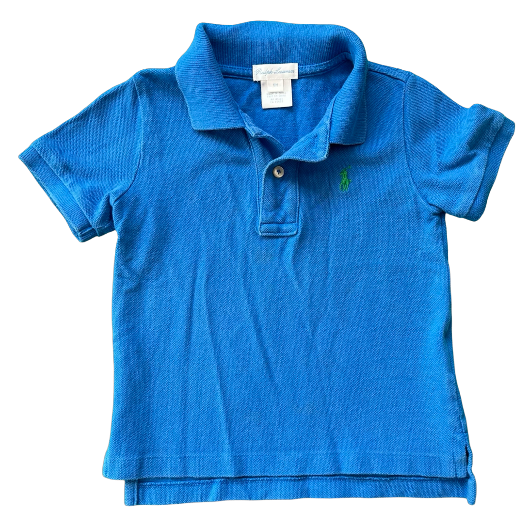 Ralph Lauren Blue Pique Polo 18M