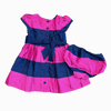 Ralph Lauren Pink and Navy Striped Short-Sleeve Dress with Bloomers 6M