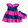 Ralph Lauren Pink and Navy Striped Short-Sleeve Dress with Bloomers 6M