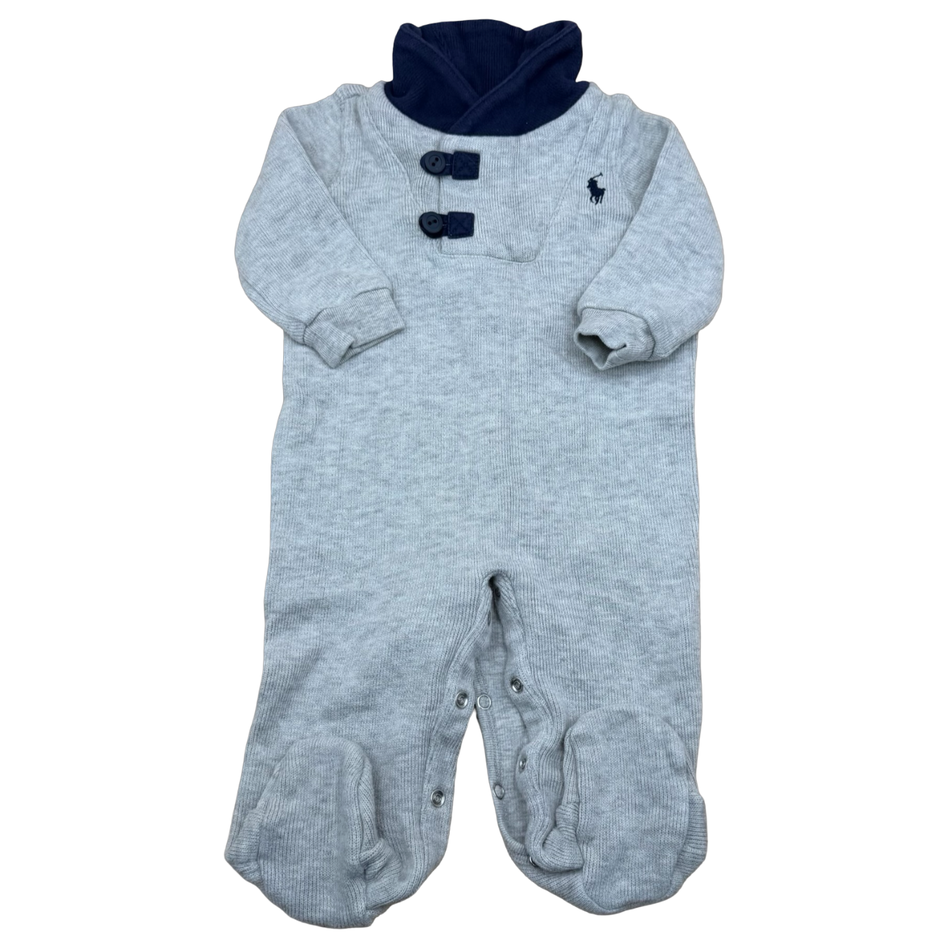 Ralph Lauren Grey Rib Footed Coverall 9M