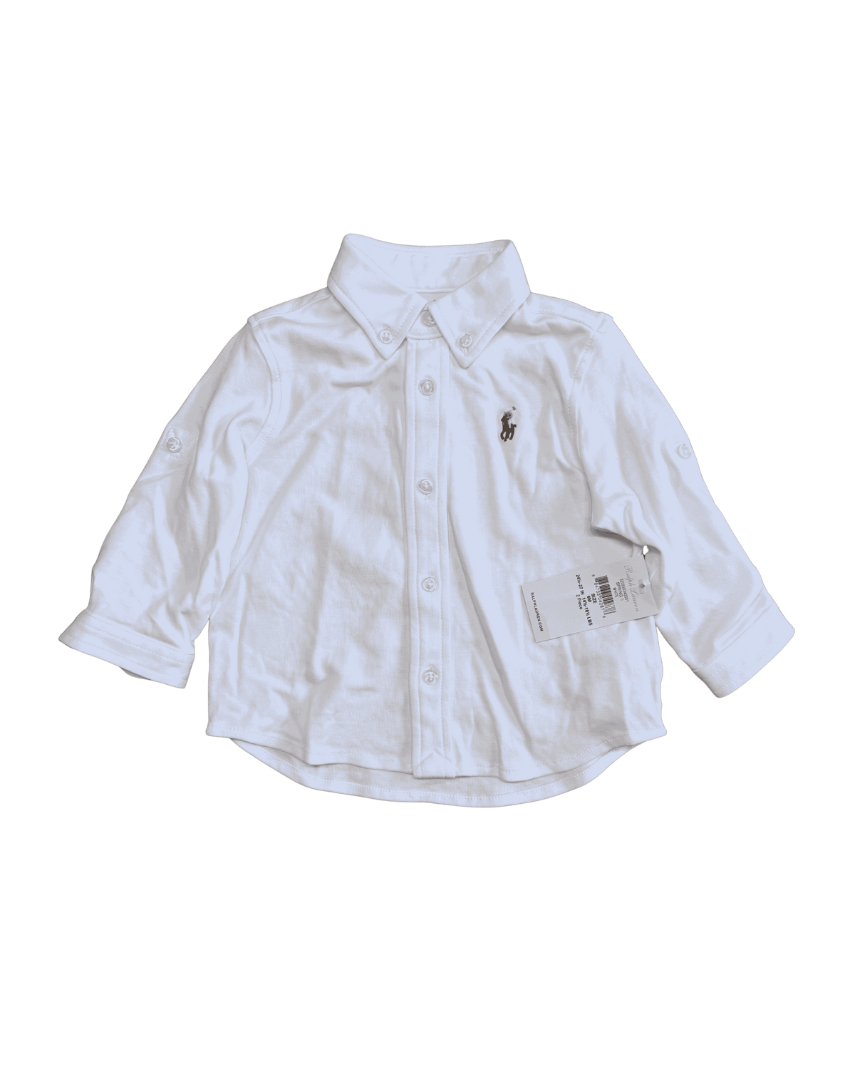 Ralph Lauren White Long-Sleeve Cotton Button Down 6M