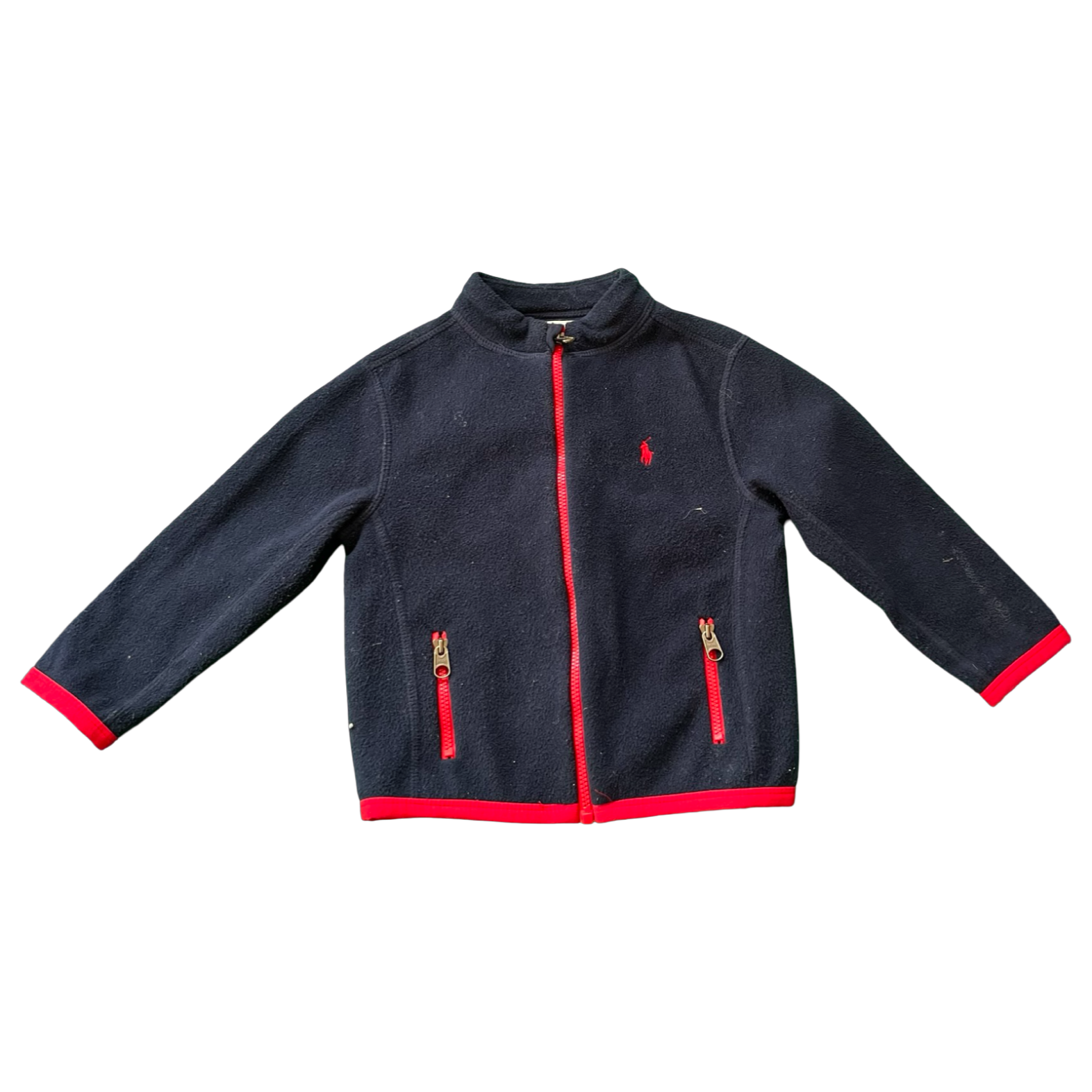 Ralph Lauren Navy Red Trim Fleece 24M