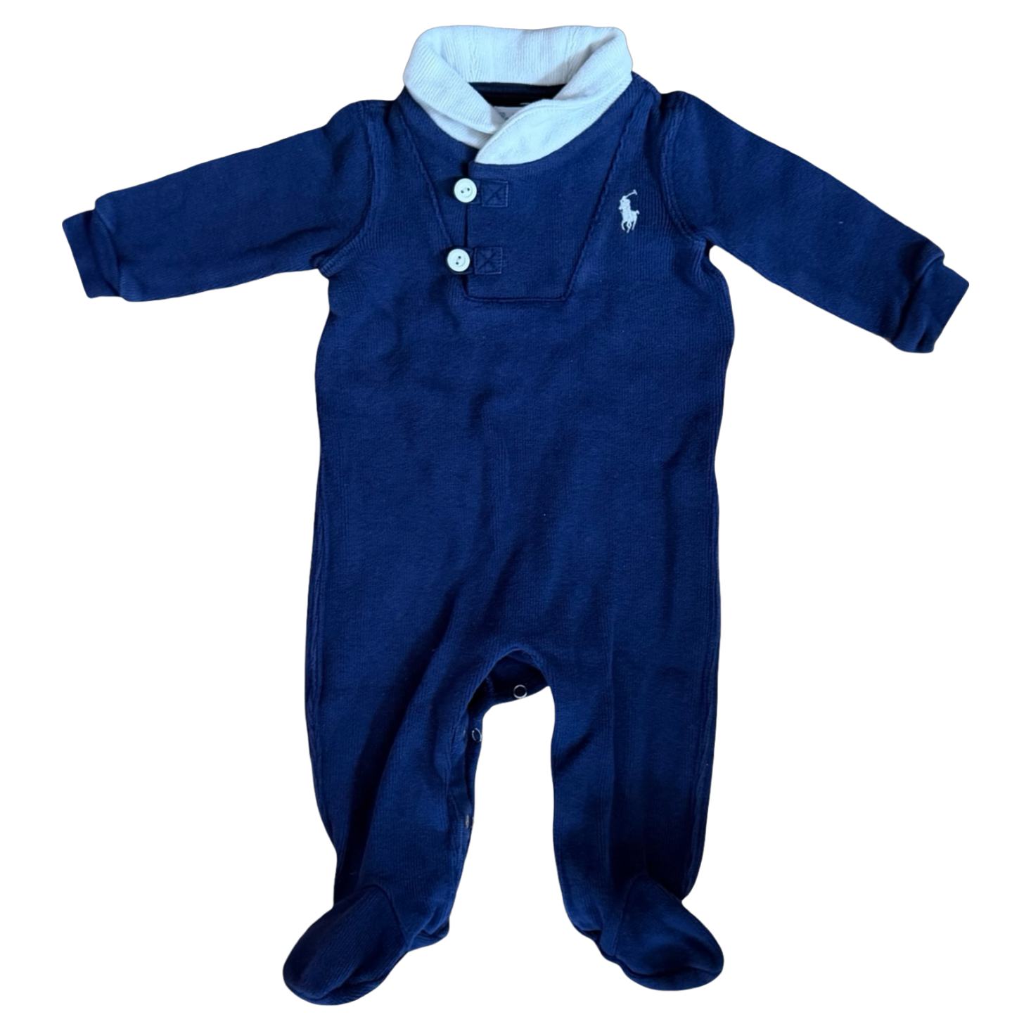 Ralph Lauren Navy Rib Footed Coverall 9M