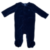 Ralph Lauren Navy Velour Footed Coverall 3M