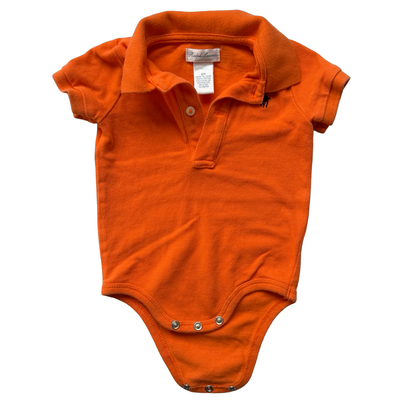 Ralph Lauren Orange Polo Bodysuit 6M