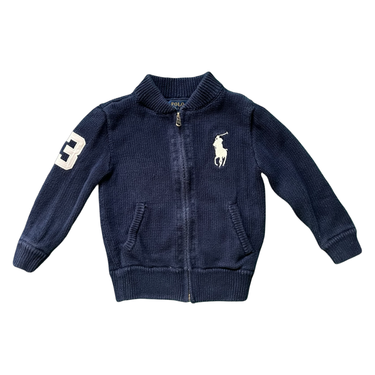 Ralph Lauren Polo Navy Knit Zip-Up 3Y