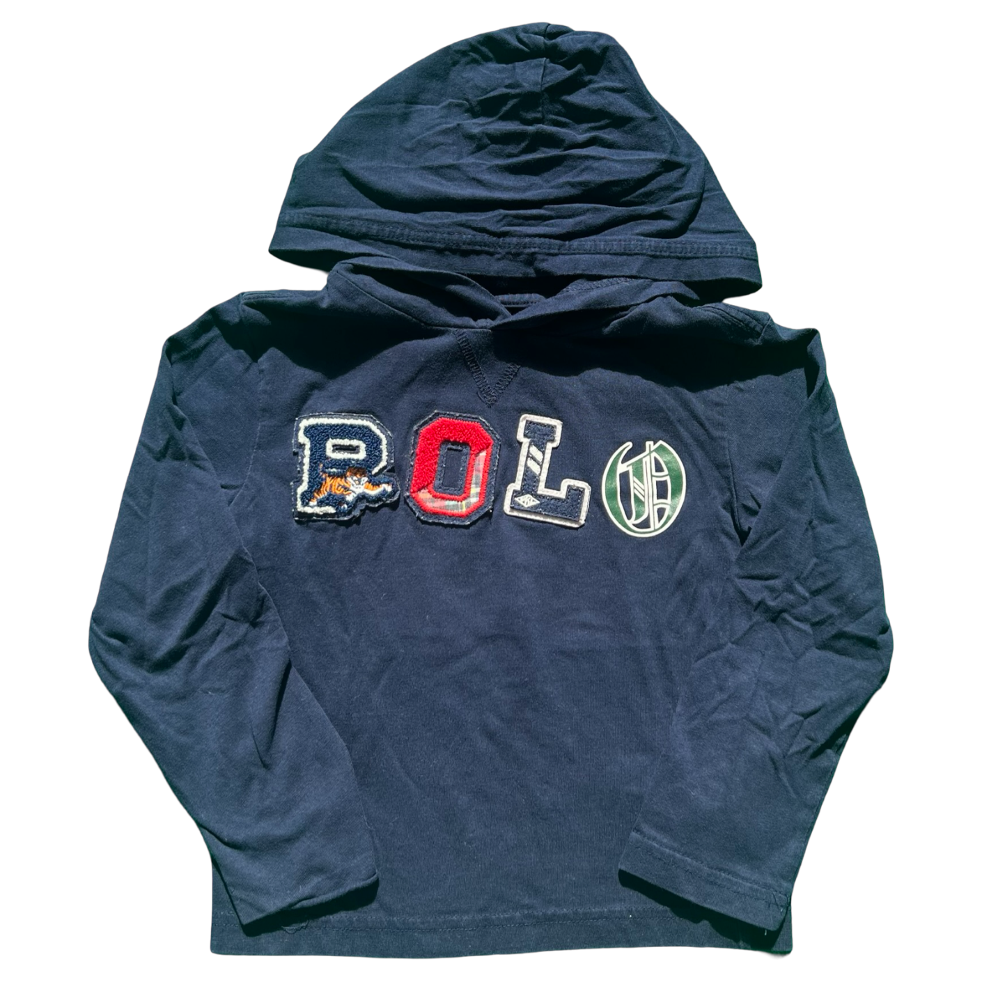 Ralph Lauren Polo Patch Hooded Long Sleeve Tee 3Y