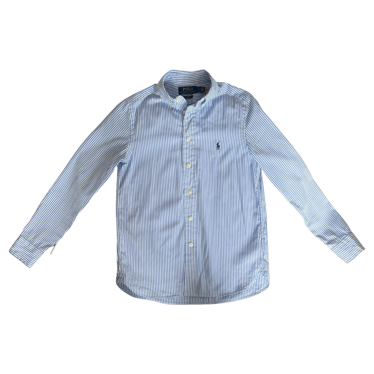 Ralph Lauren Slim Fit Blue Stripe Shirt 12Y