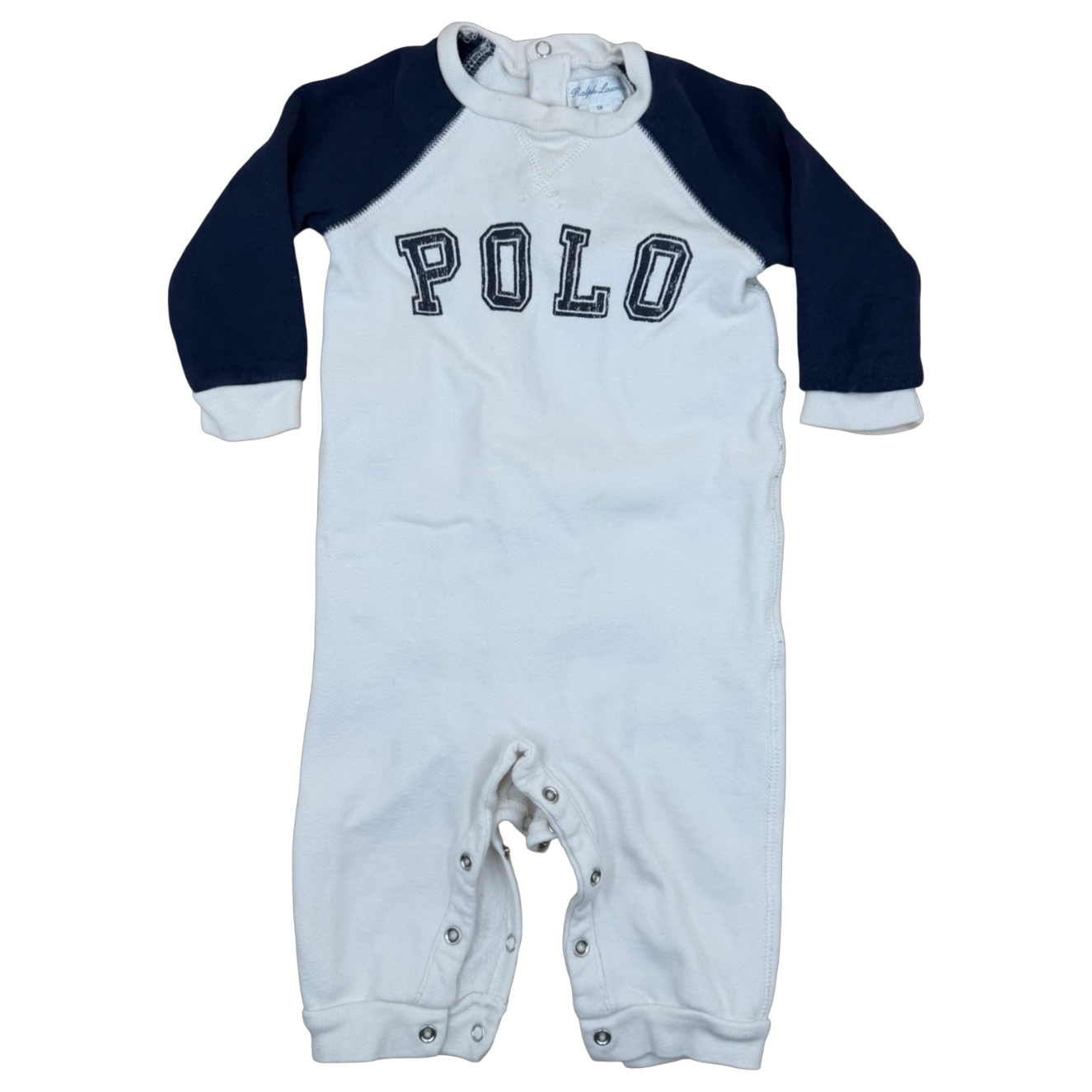 Ralph Lauren White and Navy Sweatshirt Coverall 9M
