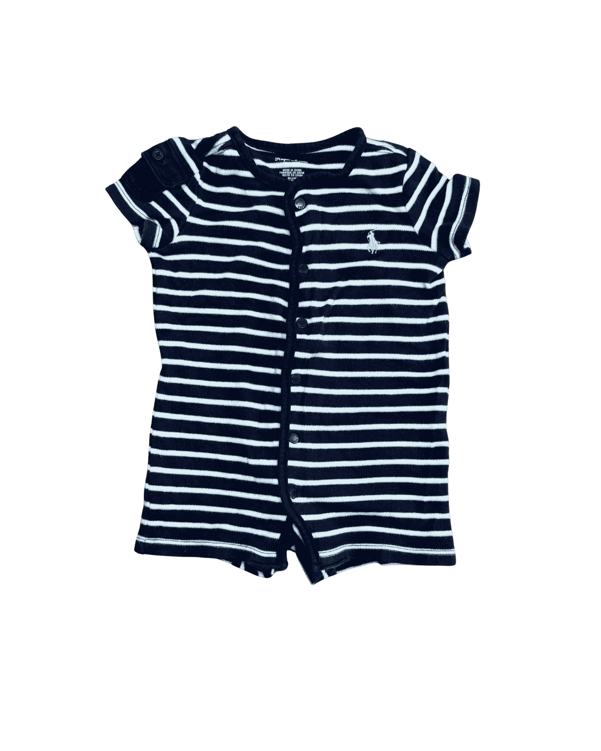 Ralph Lauren Navy and White Striped Romper 6M