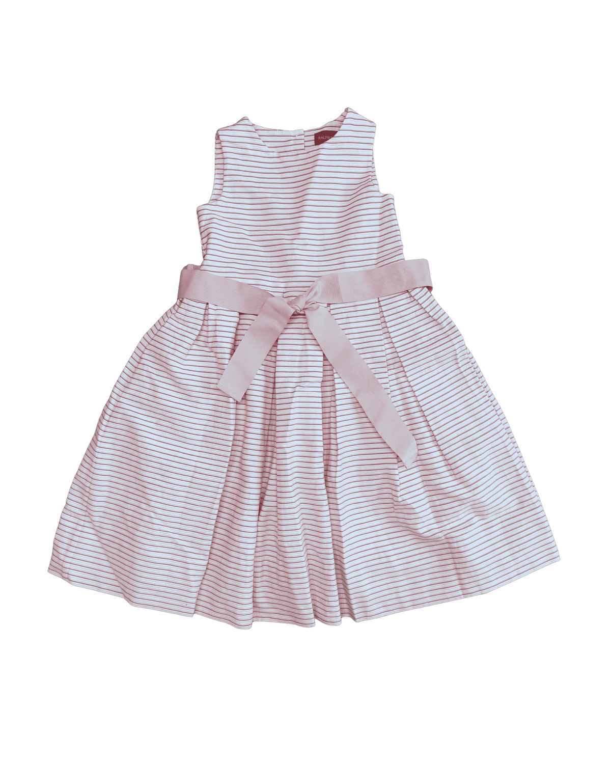 Ralph Lauren Pink and White Striped Sleeveless Dress 3Y