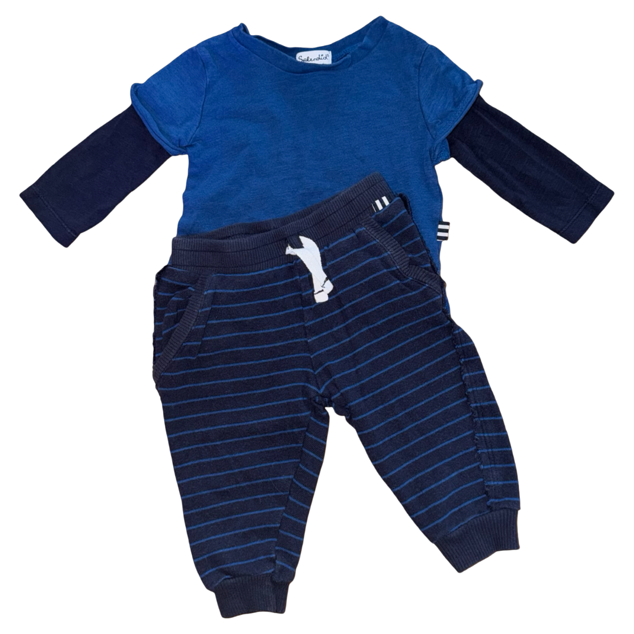 Splendid Blue Top and Sweatpant 3-6M