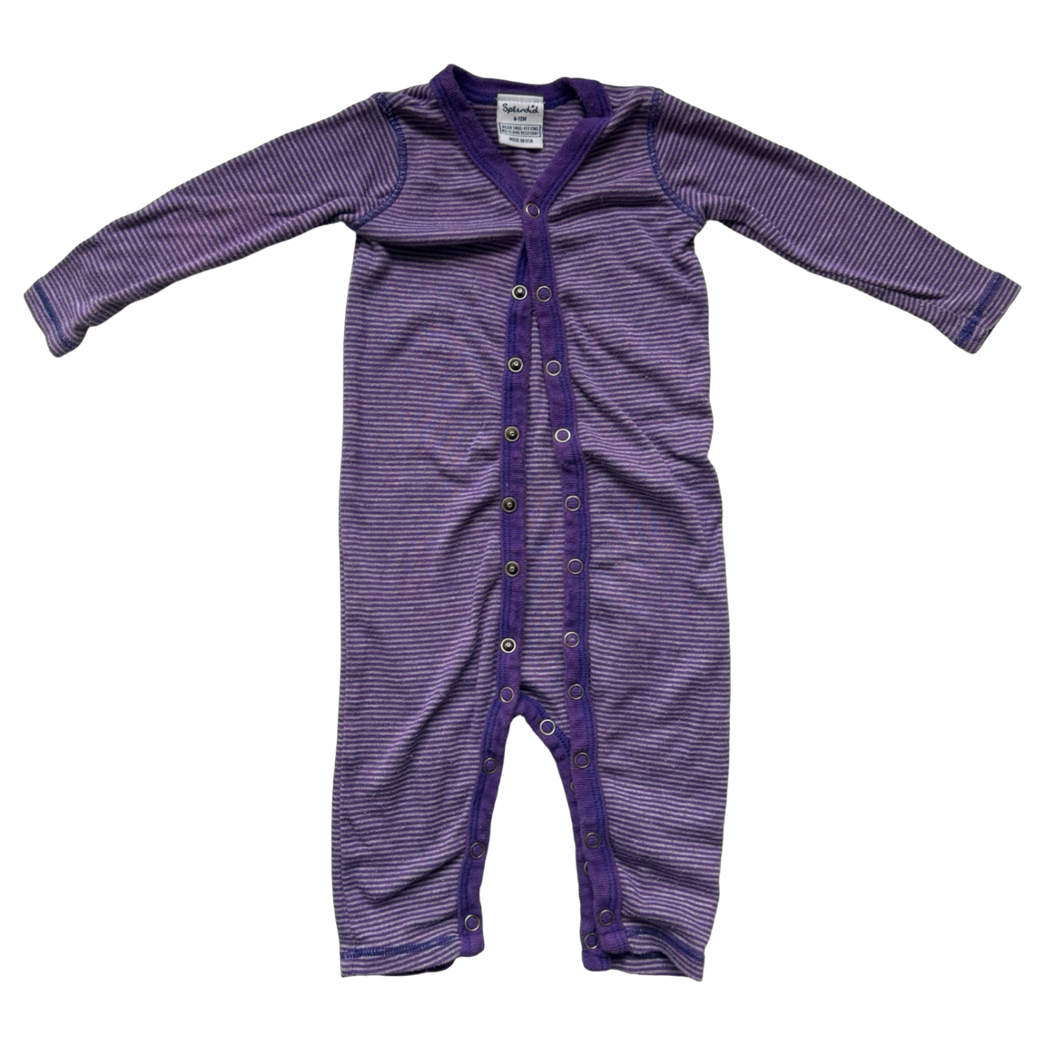 Splendid Purple Striped Coverall 6-12M