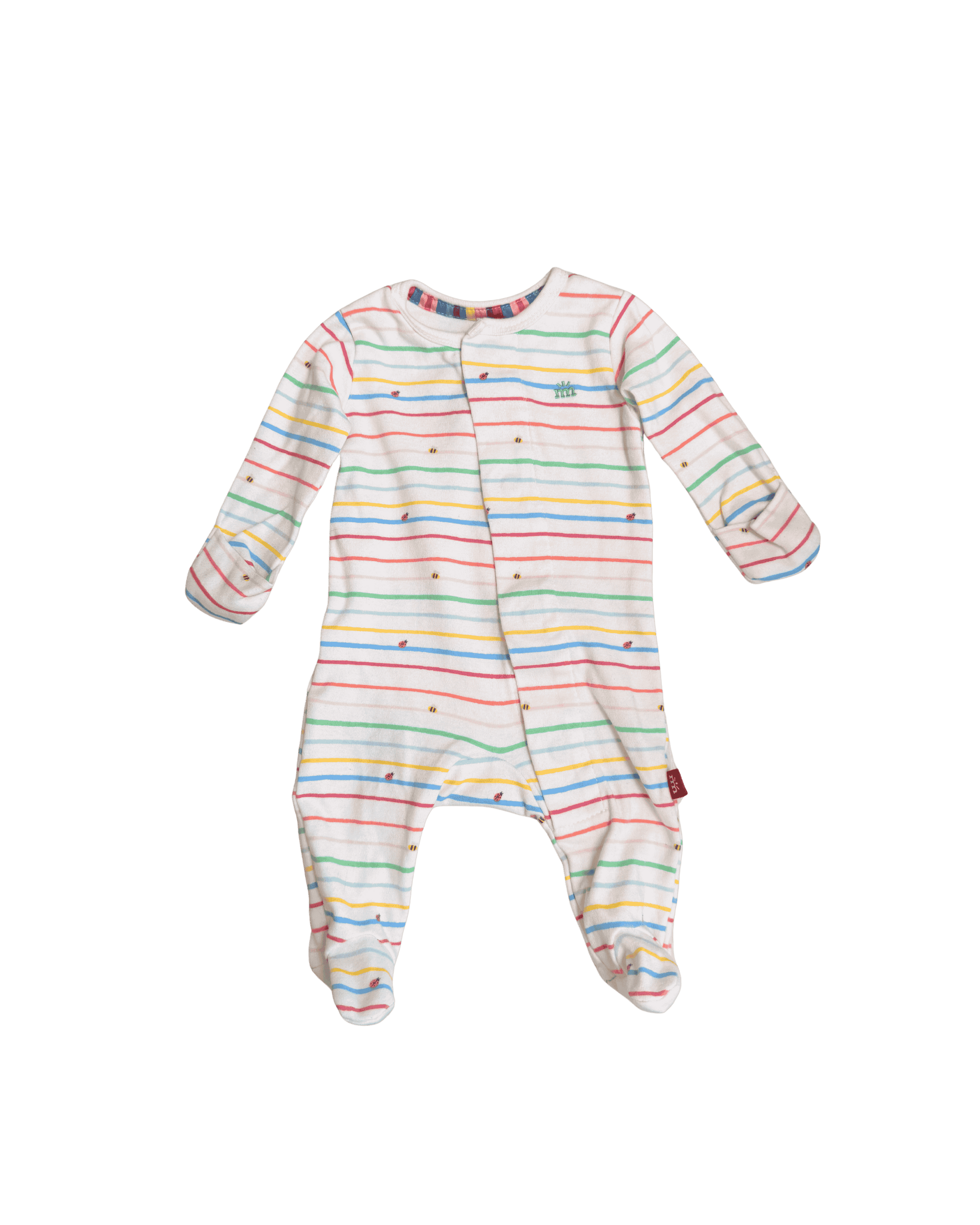 Magnetic Me Striped Colorful Footie Onesie Newborn