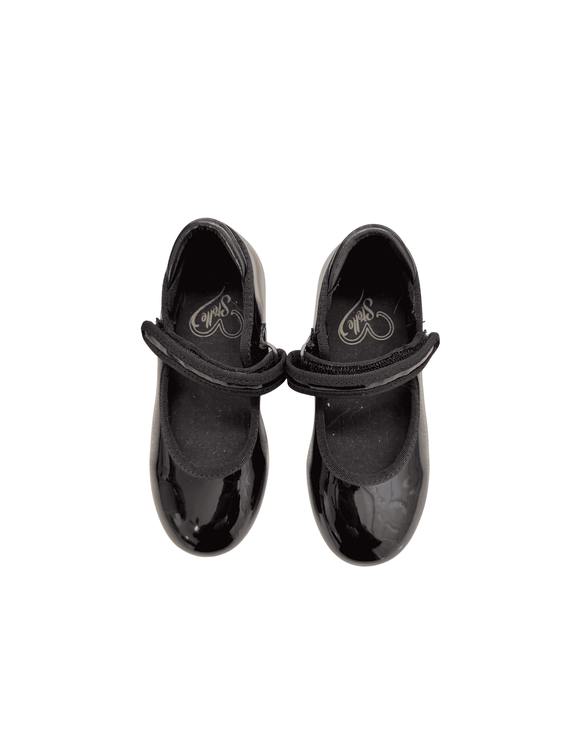 Stelle Black Tap Shoe with a Hook-and-Loop Strap 3Y (US 7)