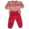 Uniqlo Quilted Red and Pick Bunny Sweat Set 2-3Y