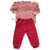 Uniqlo Quilted Red and Pick Bunny Sweat Set 2-3Y