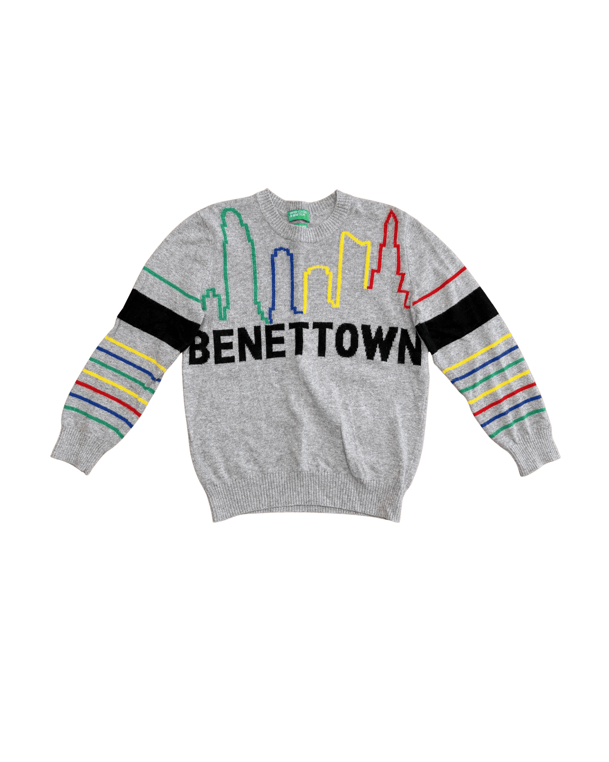 United Colors of Benetton Grey "Benettown" Skyline Sweater 4-5Y
