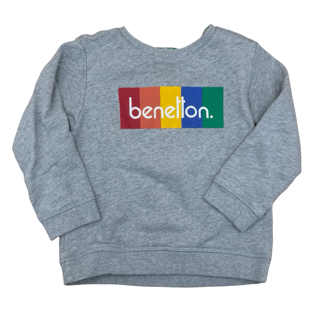United Colors of Benetton Grey Rainbow Logo Sweatshirt 3-4Y