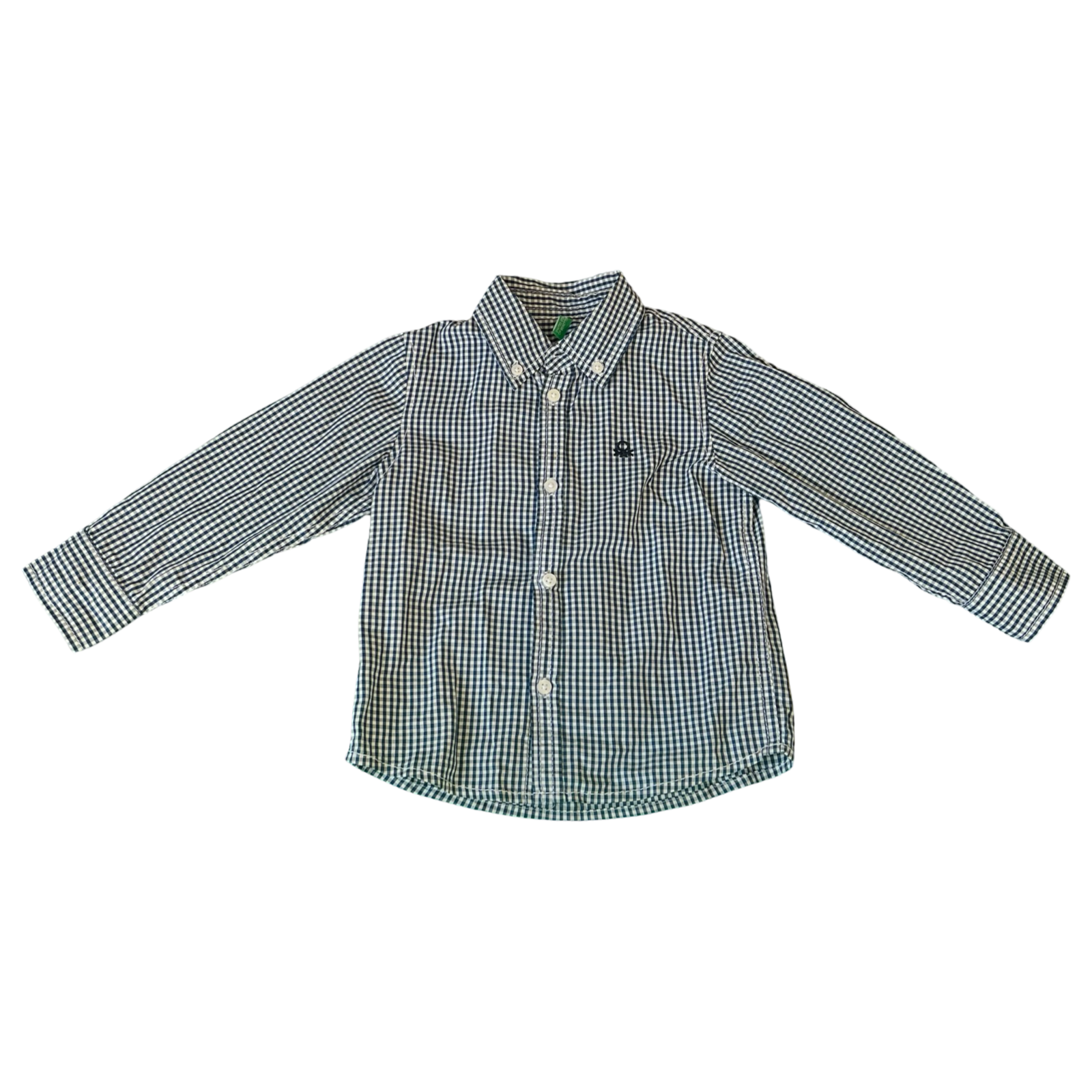 United Colors of Benetton Navy Gingham Shirt 2Y