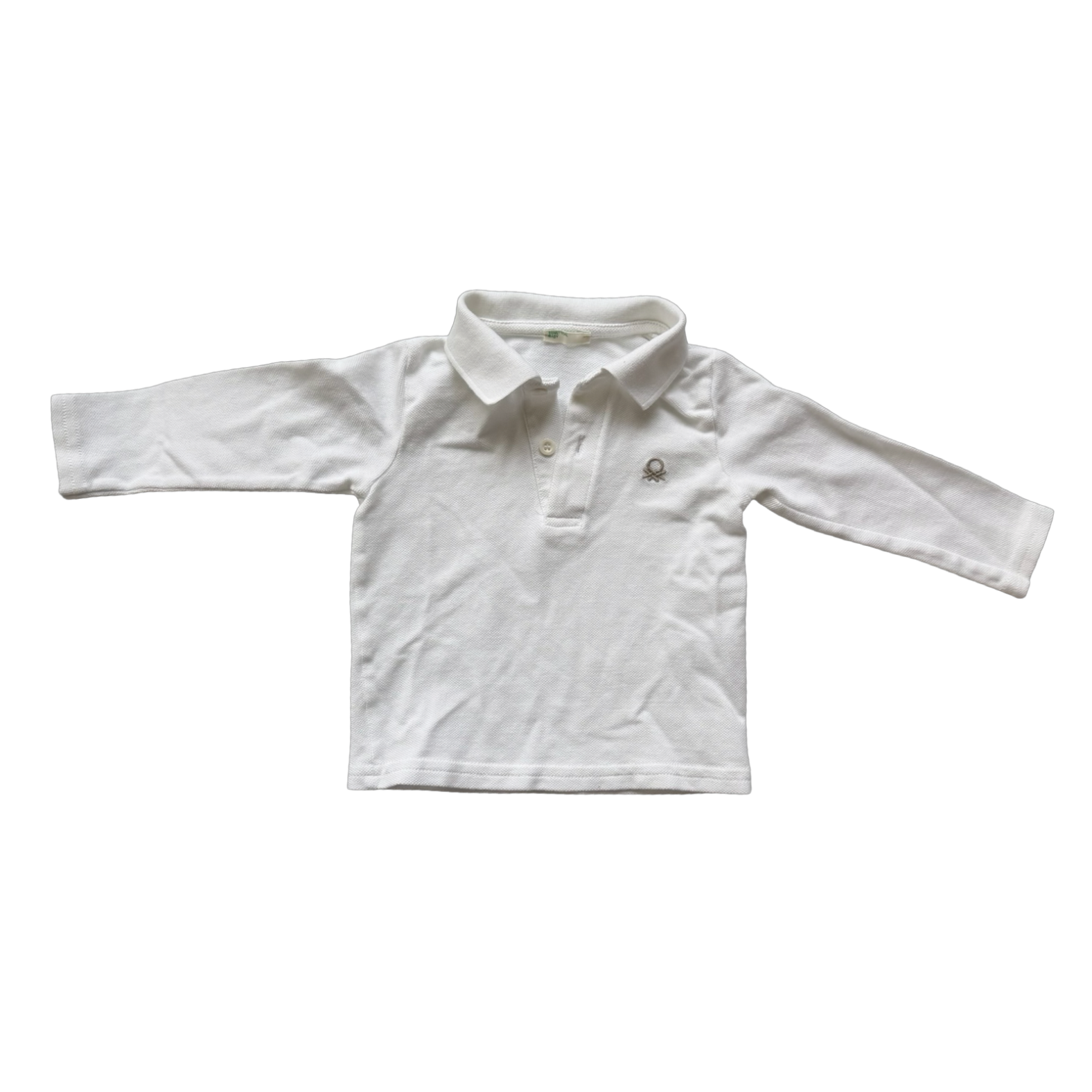 United Colors of Benetton White Long-Sleeve Polo 9-12M