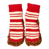 Hanna Andersson Holiday Red & White striped Booties / Slipper Moccasins 7-9 US