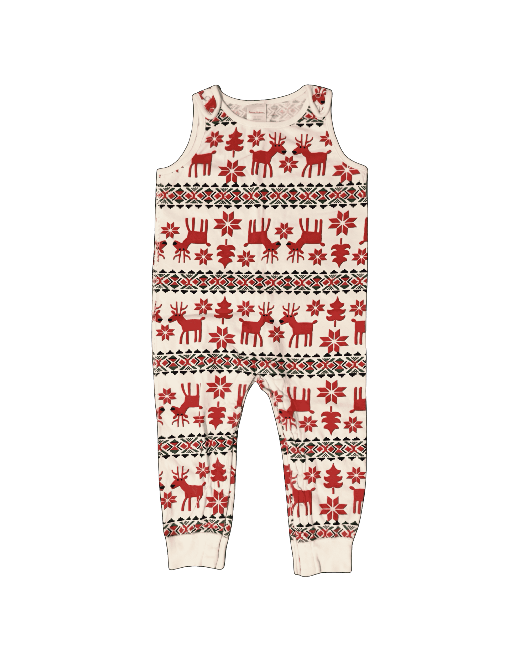 Hanna Andersson Holiday Dear Deer Overalls 3T
