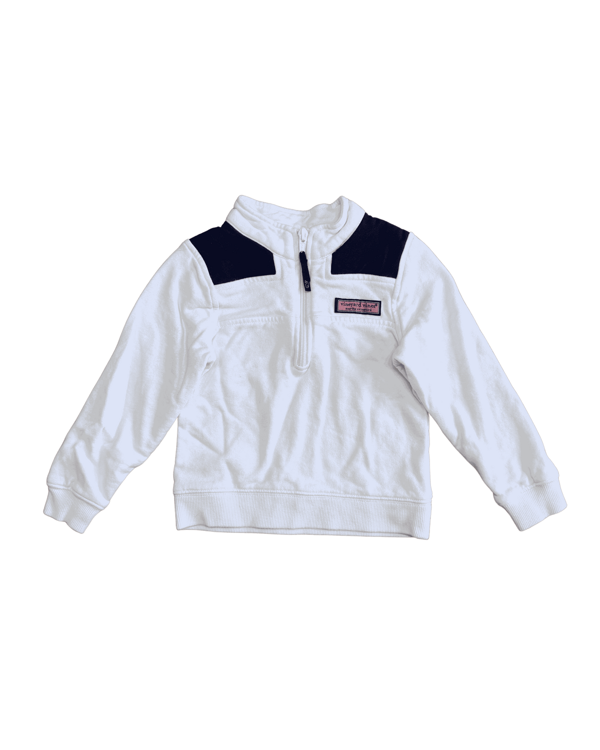 Vineyard Vines White and Black Quarter-Zip Pullover 3Y