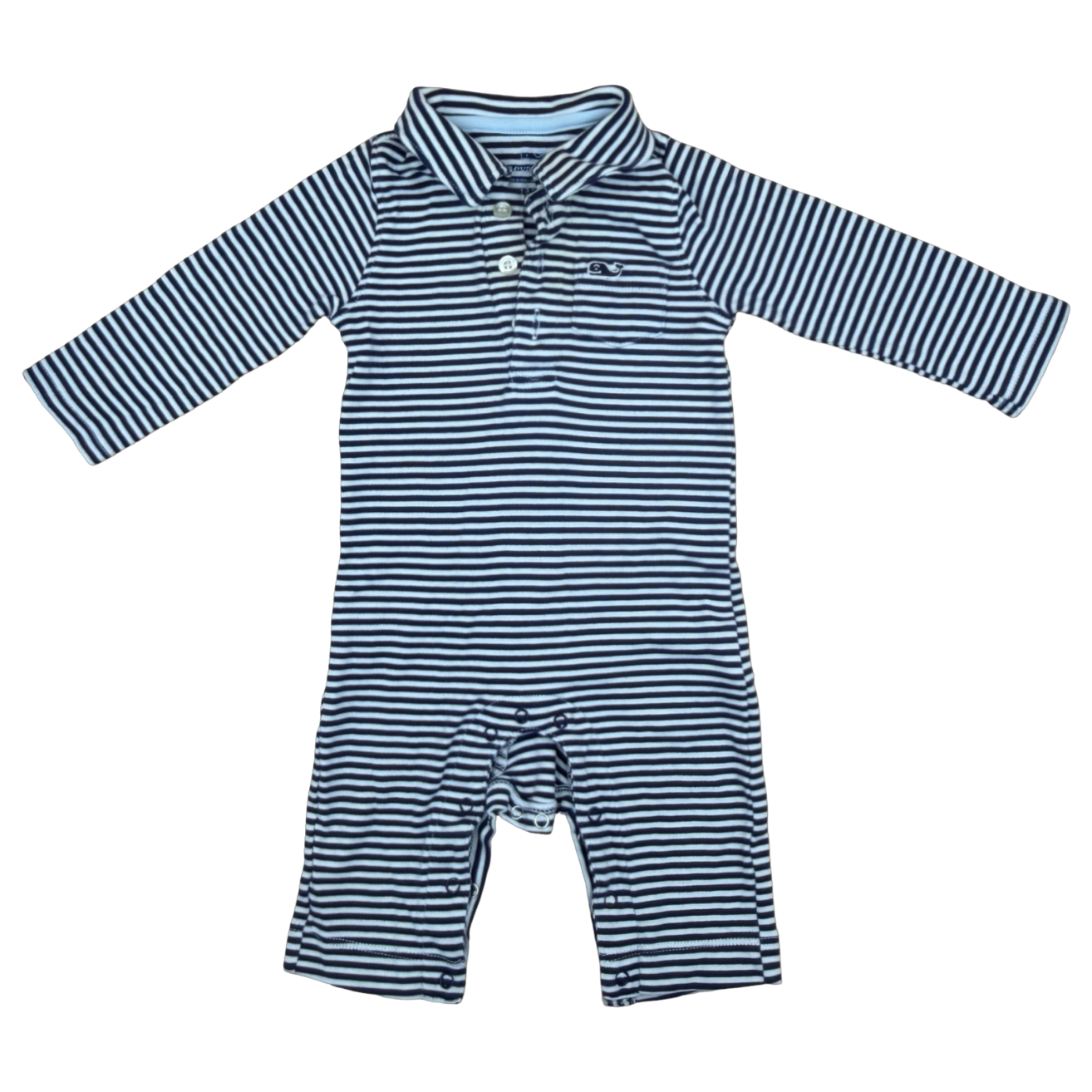 Vineyard Vines Navy Striped Coverall 3-6M