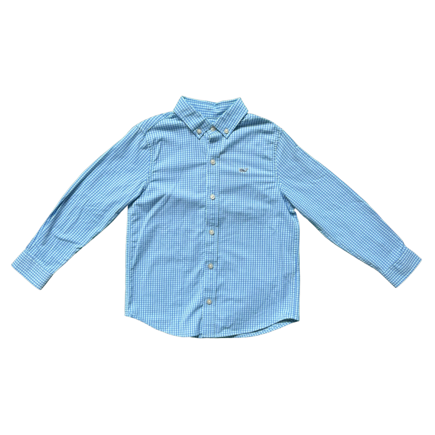 Vineyard Vines Performance Blue Gingham Shirt 5Y