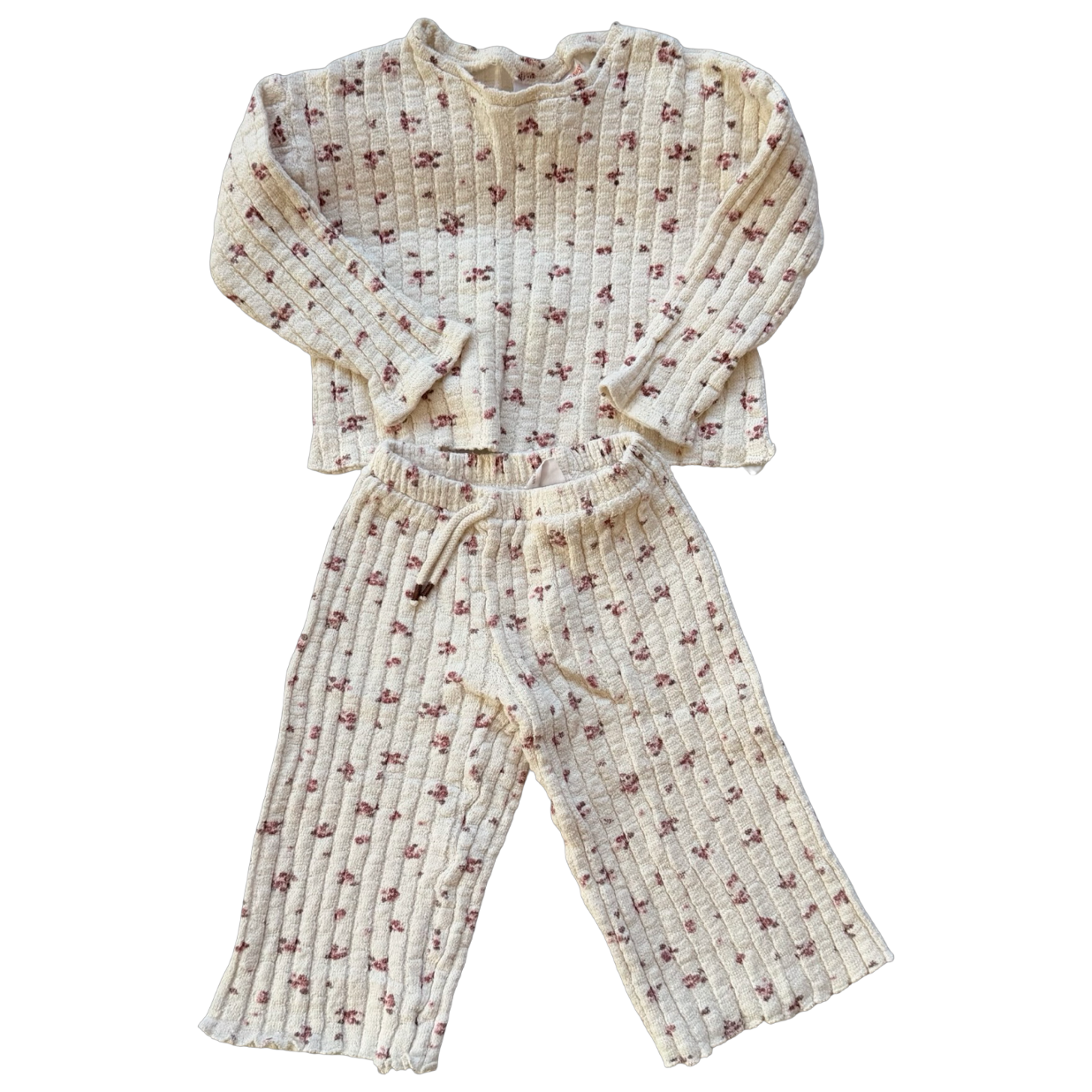 Zara Cream and Red Floral Matching Set 3-4Y